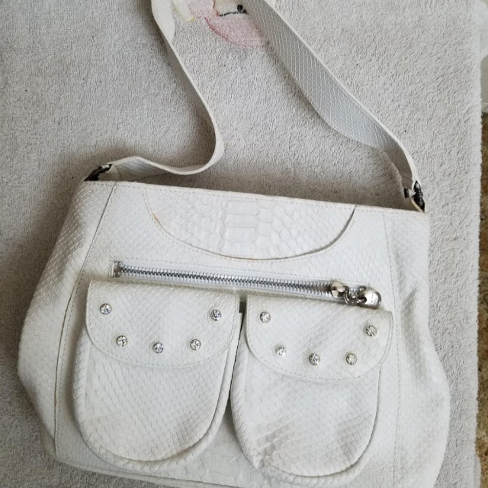 PAOLA DEL LUNGO FLORENCE White Leather Purse